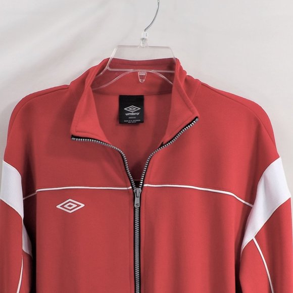 NWOT Umbro Mens Red & White Zip Up Varsity Sport Jacket M - Picture 3 of 14